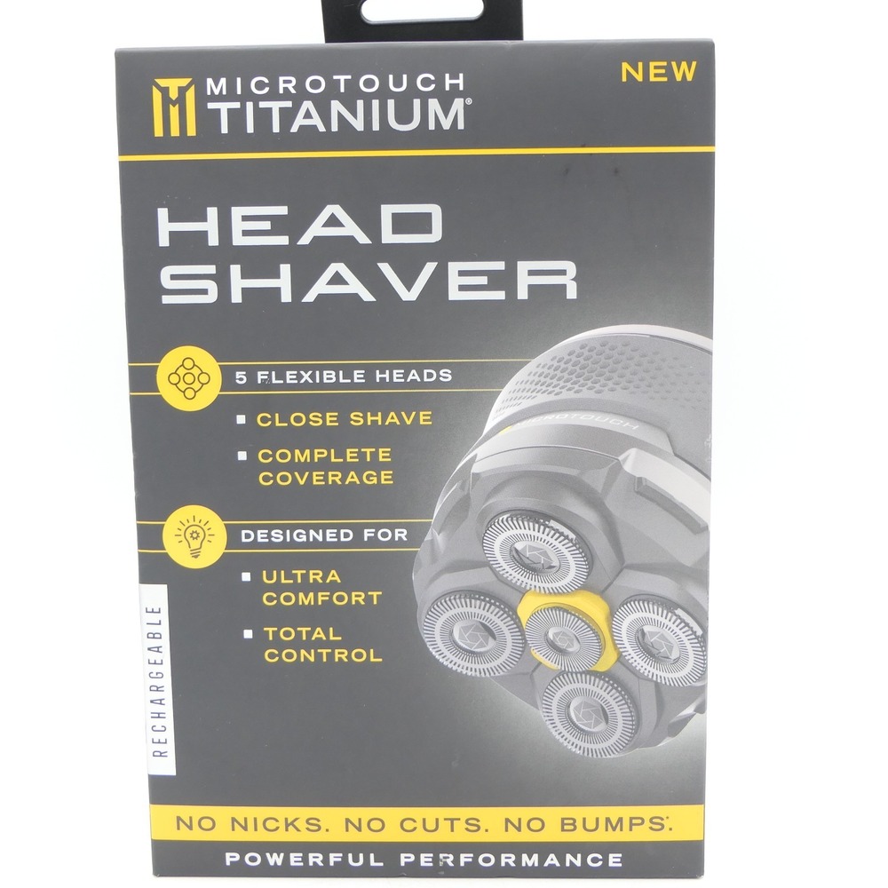 MicroTouch Titanium Head Shaver w/ 5 Flexible Heads Rechargeable Water Resistant